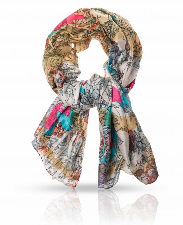 Палантин Женский SN-CRANE/WHITE.SKY